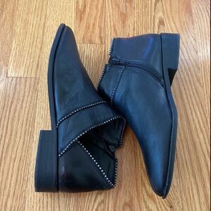 Lucky Brand “Perrma” Black Leather Ankle Boots